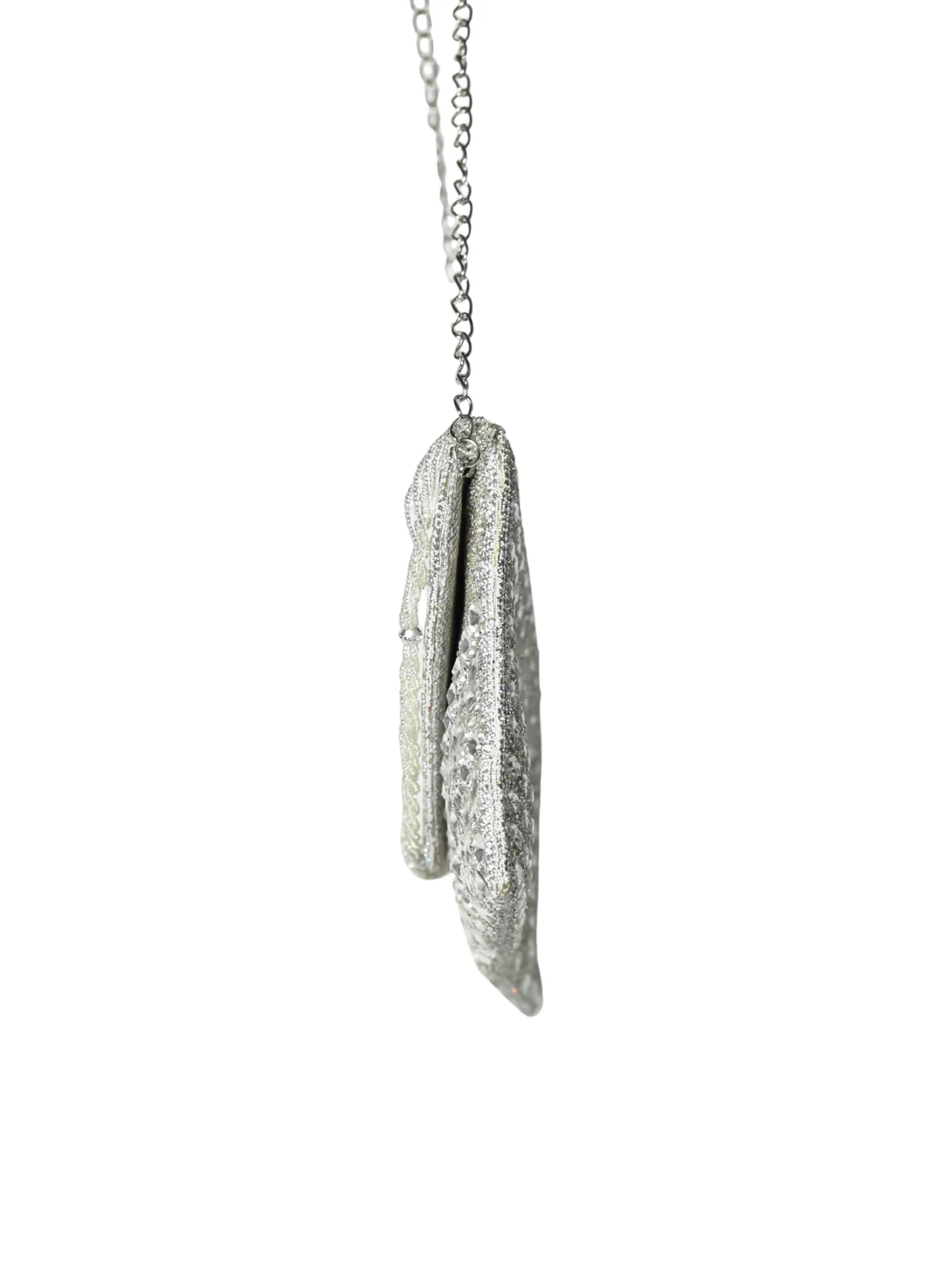 Odette Silver Jute Embellished Clutch For Women - Image 6