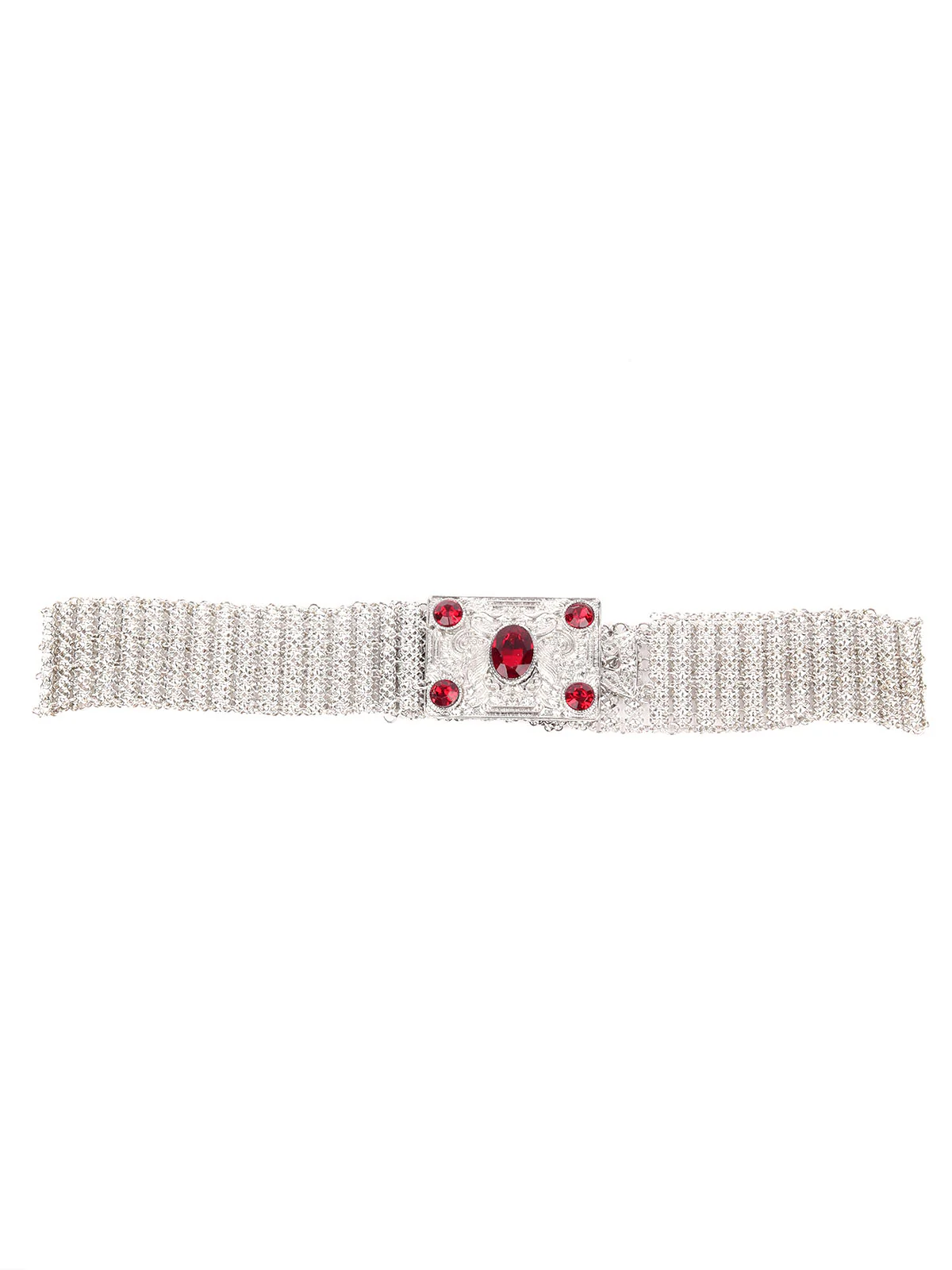 Odette Silver Metal Embellished Waist Belt for Women - Image 3