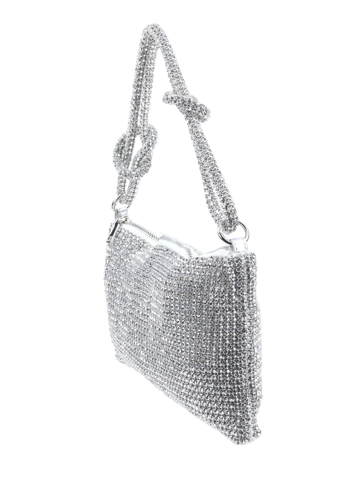 Odette Silver Polyester Embellished Clutch For Women - Image 4