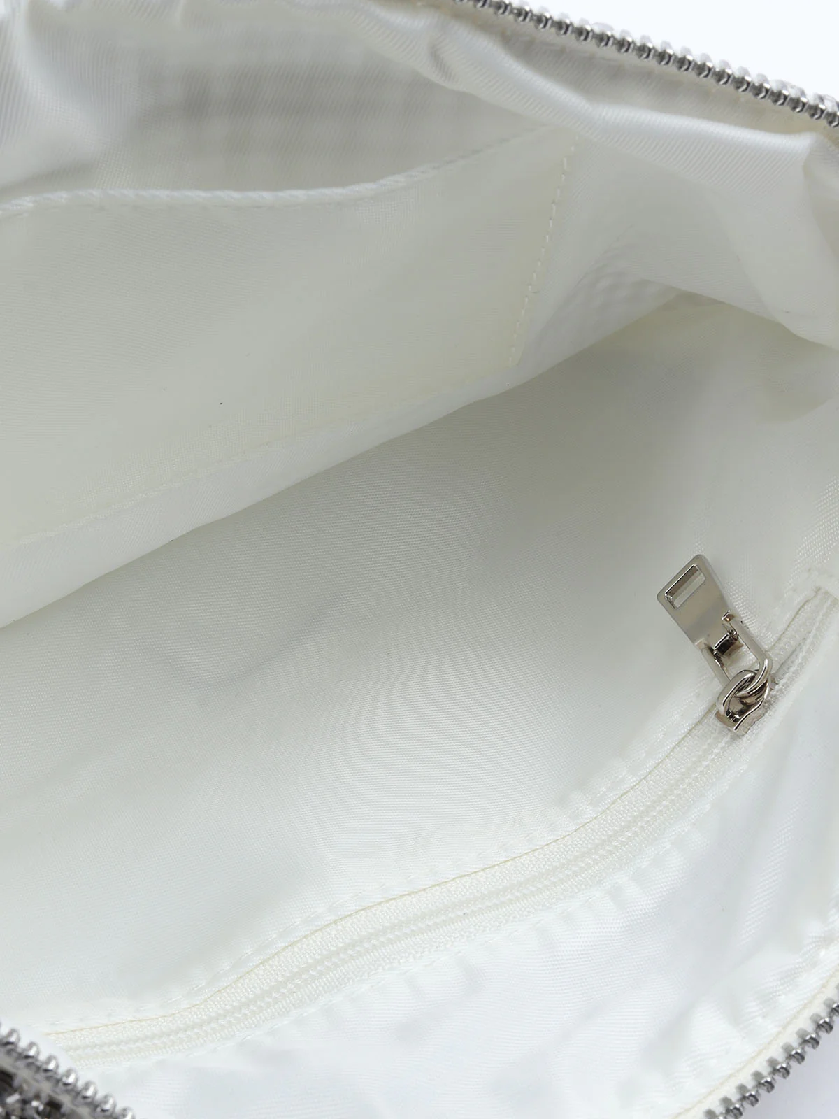 Odette Silver Polyester Embellished Clutch For Women - Image 6