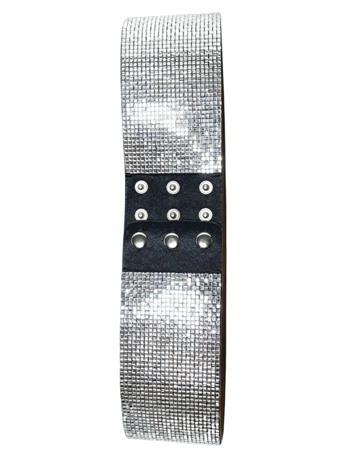 Odette Silver PU Embellished Belt For Women - Image 5