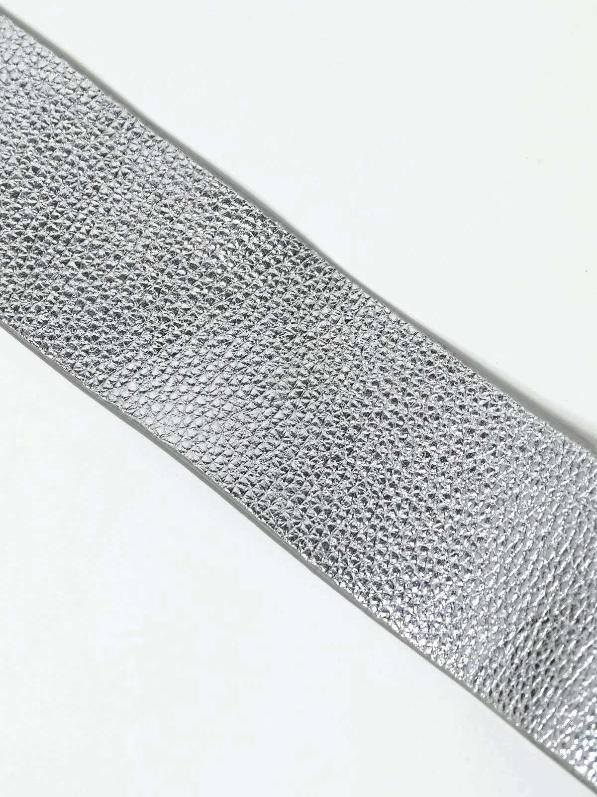 Odette Silver PU Self Design Belt For Women - Image 6