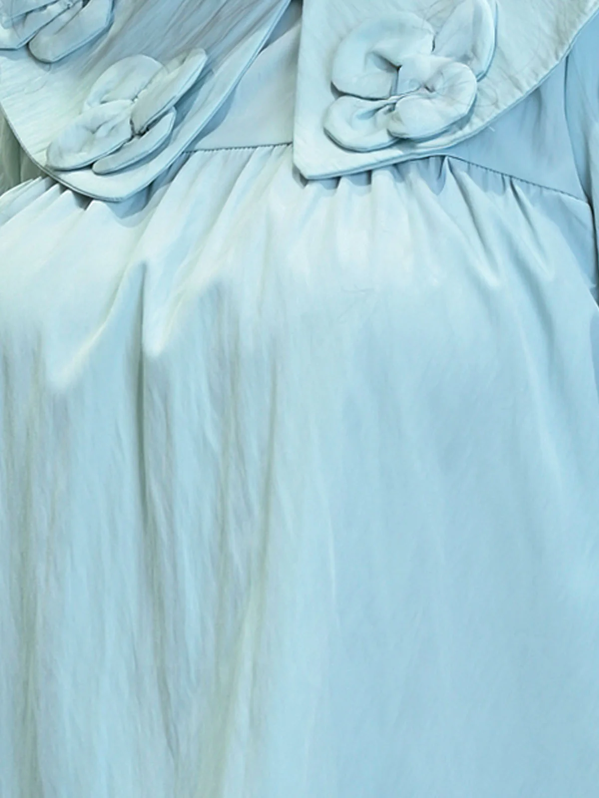 Odette Sky Blue Cotton Poplin Solid Top For Women Fashion Fit - Image 4