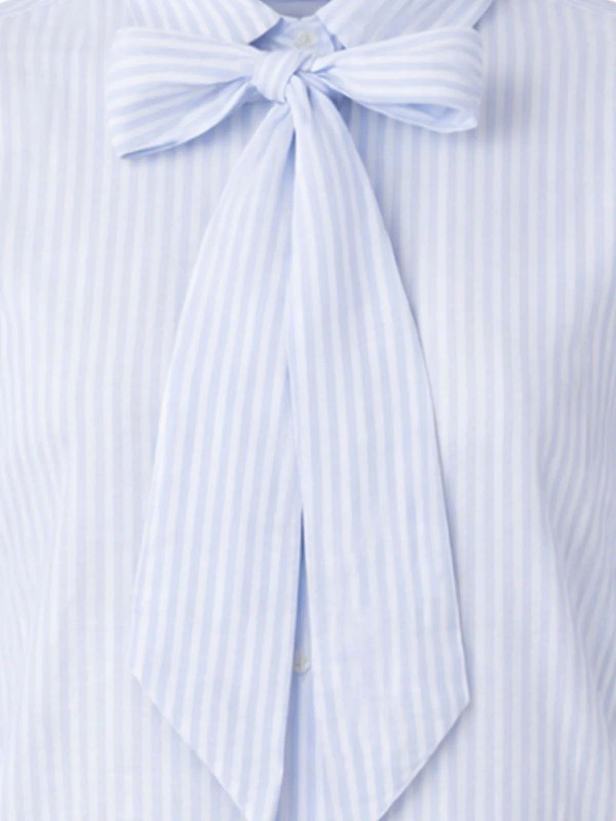 Odette Sky Blue Cotton Striped Solid Shirt For Women - Image 4