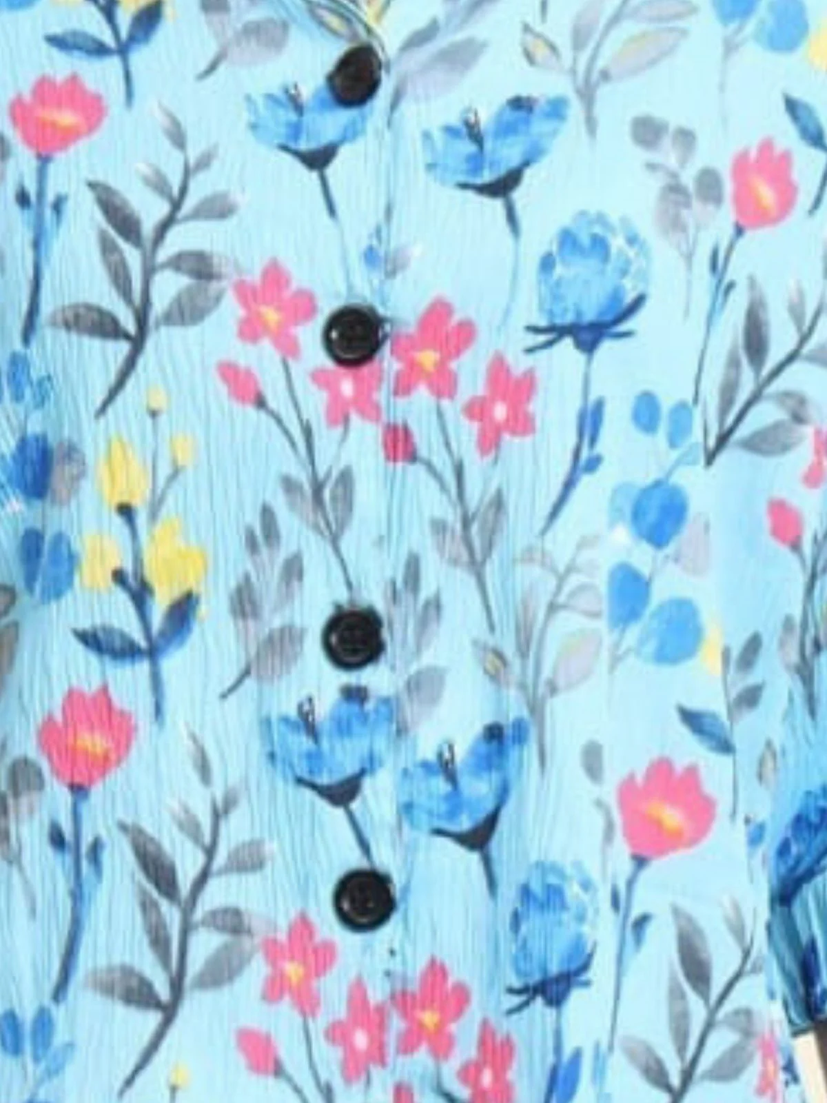 Odette Sky Blue Delta Printed Shirt For Women - Image 4