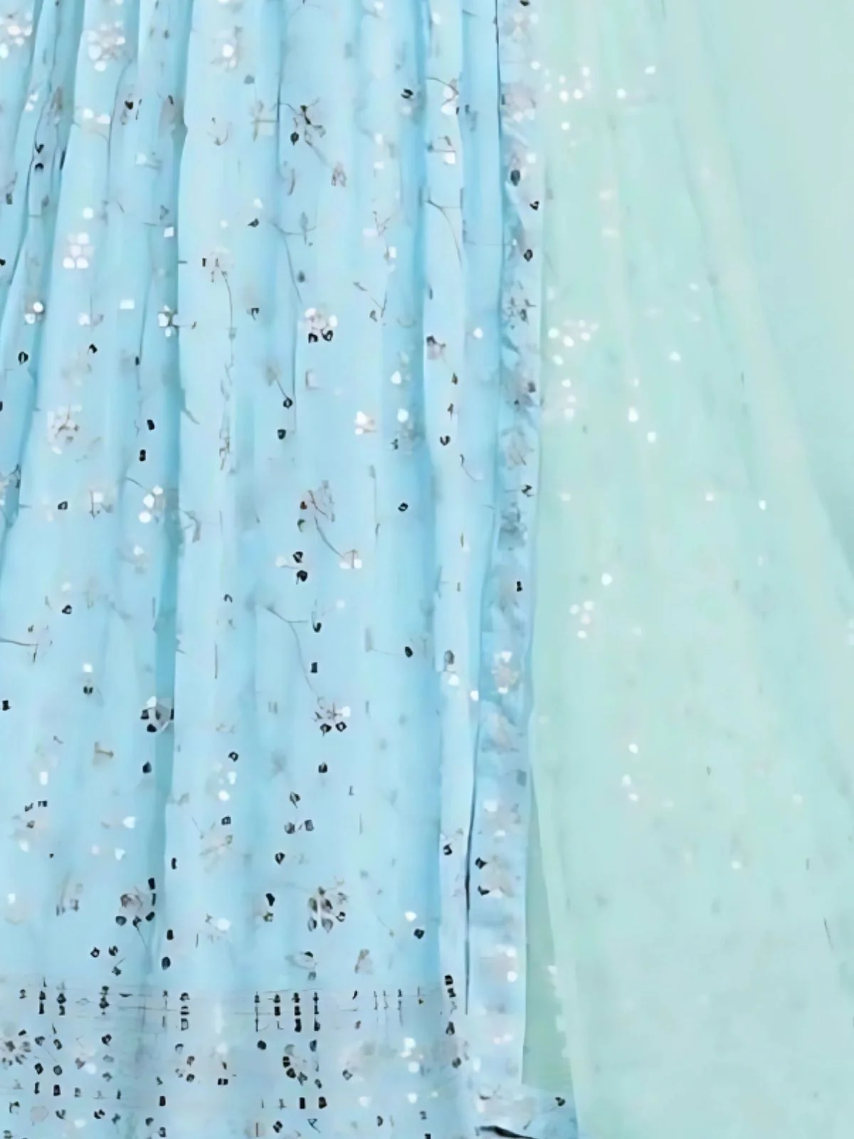 Odette Sky Blue Georgette Embroidered Semi-Stitched Lehenga For Women - Image 5