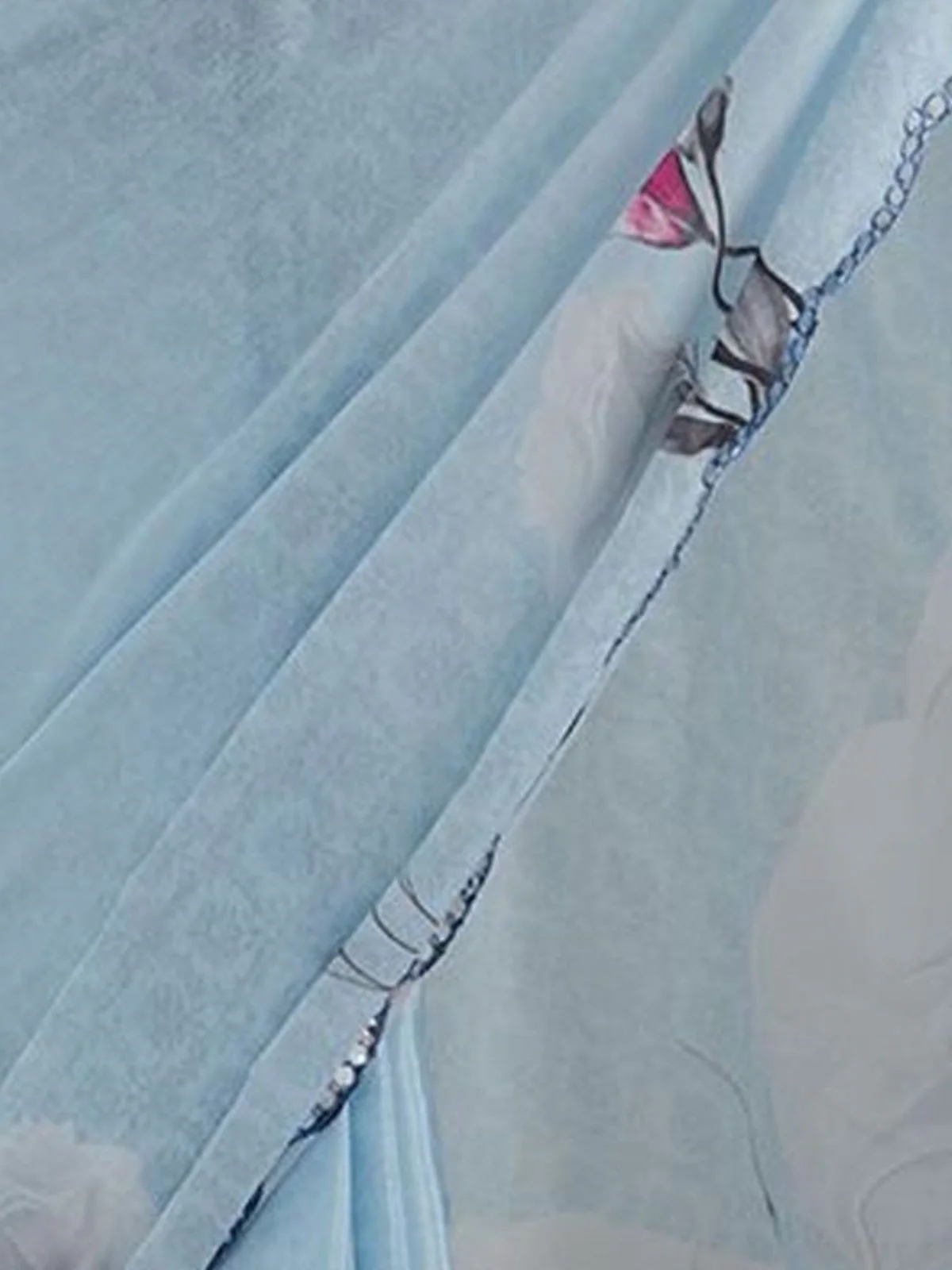 Odette Sky Blue Georgette Printed Saree For Women - Image 5