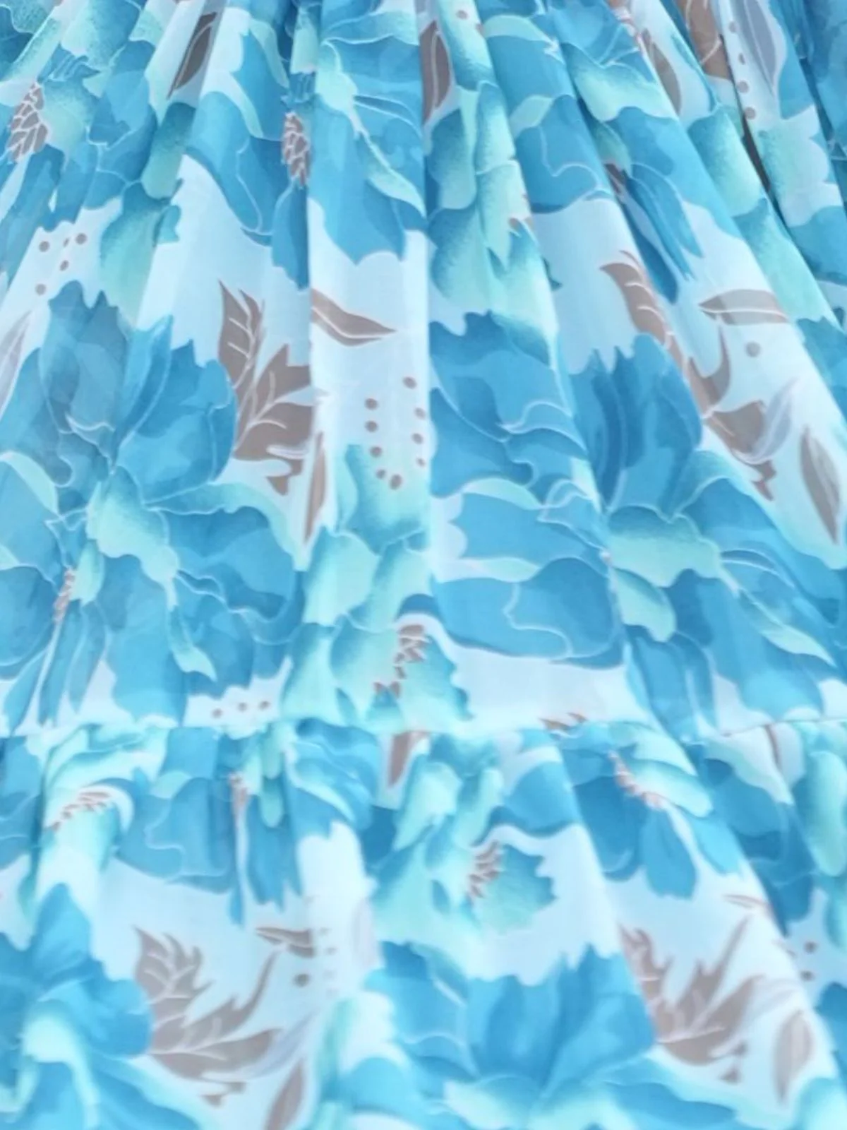 Odette Sky Blue Georgette Printed Stitched Gown For Women - Image 7