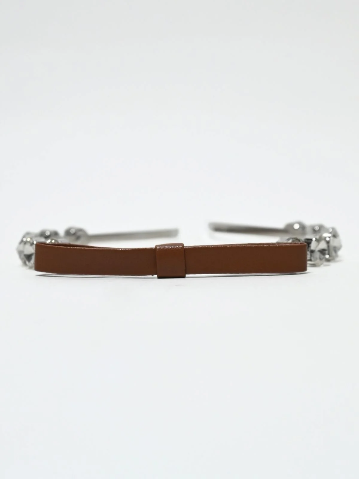 Odette Sliver And Brown Alloy Embellished Hair Band For Women - Image 4