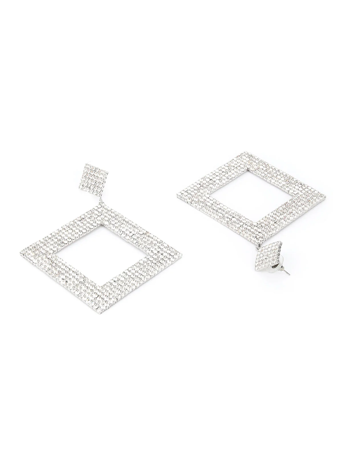 Odette Square Patterned Hoop Earring For Women - Image 3