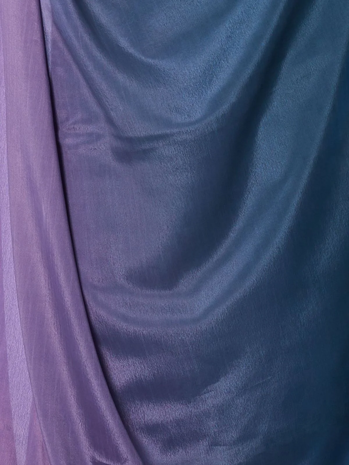 Odette Teal Blue And Pink Chinon Lace Work Saree With Unstitched Blouse For Women - Image 6