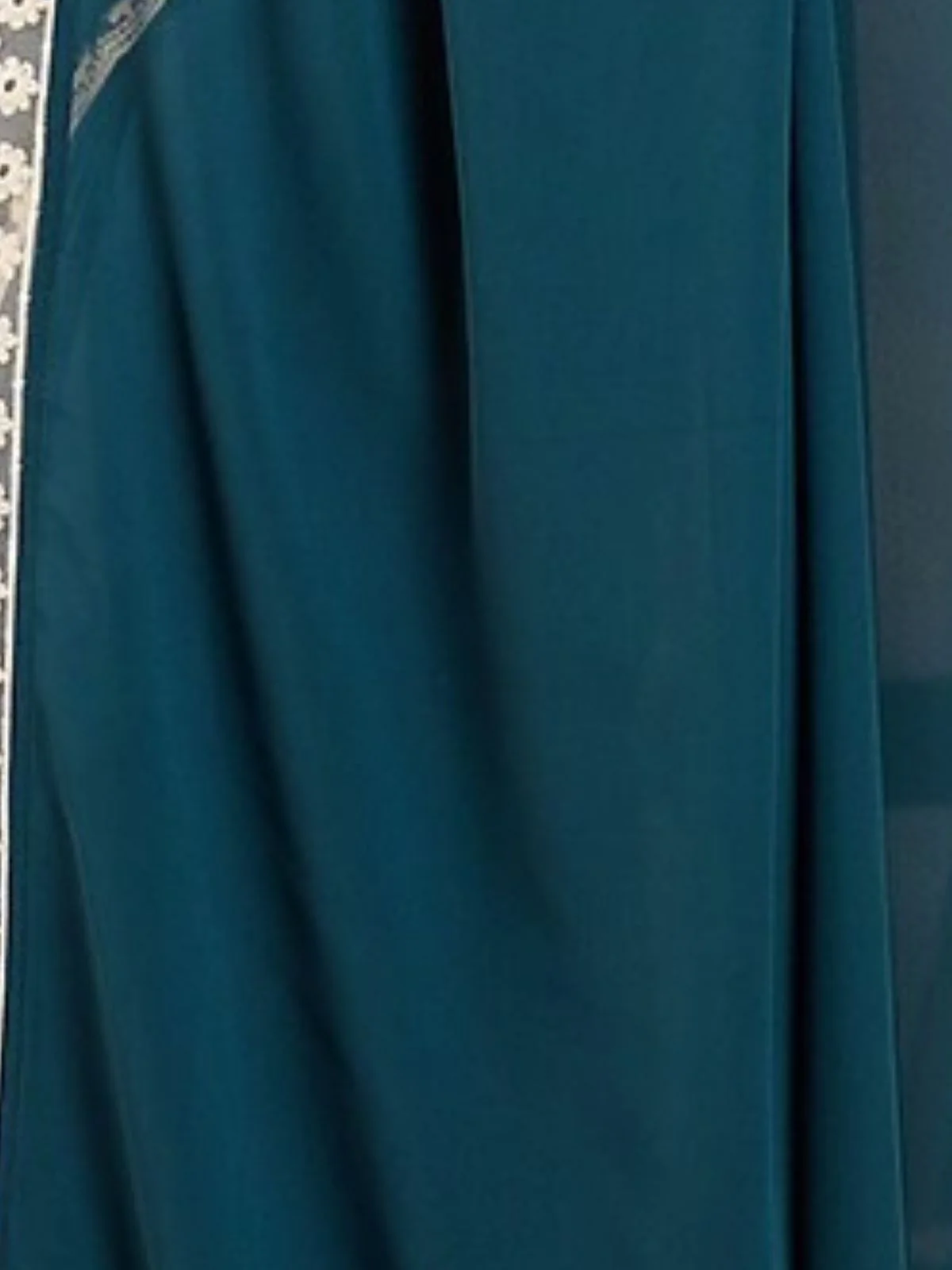 Odette Teal Georgette Embellished Saree For Women - Image 5