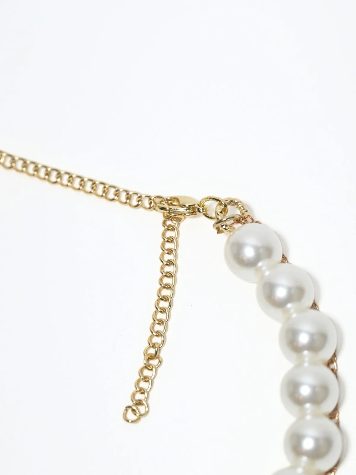 Odette White Alloy Beaded Pearl And Stone Embellished Neckpiece For Women - Image 4