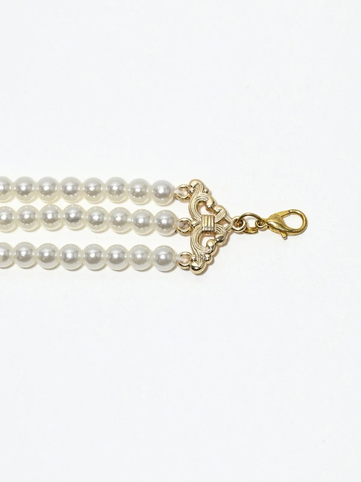 Odette White Alloy Beaded Pearl Kundan Neckpiece For Women - Image 5