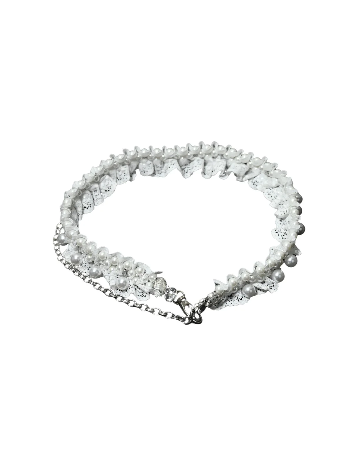 Odette White Alloy Embellished Belt For Women - Image 3