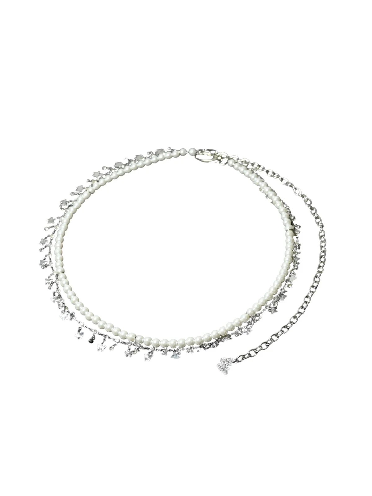 Odette White Alloy Embellished Belt For Women - Image 3