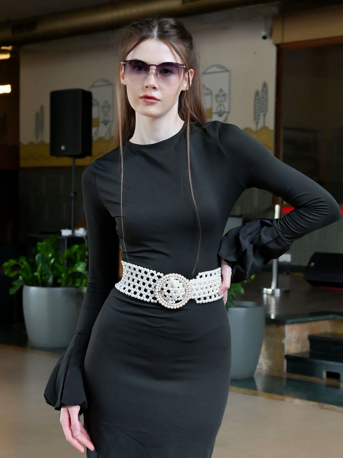 Odette White Alloy Embellished Belt For Women - Image 2