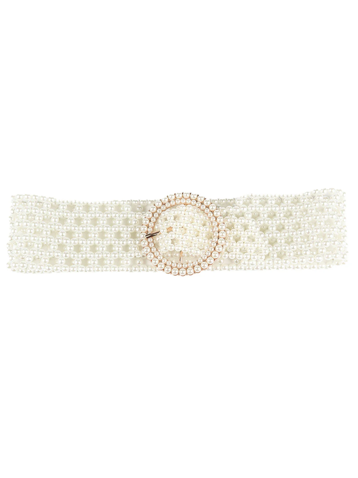 Odette White Alloy Embellished Belt For Women - Image 3