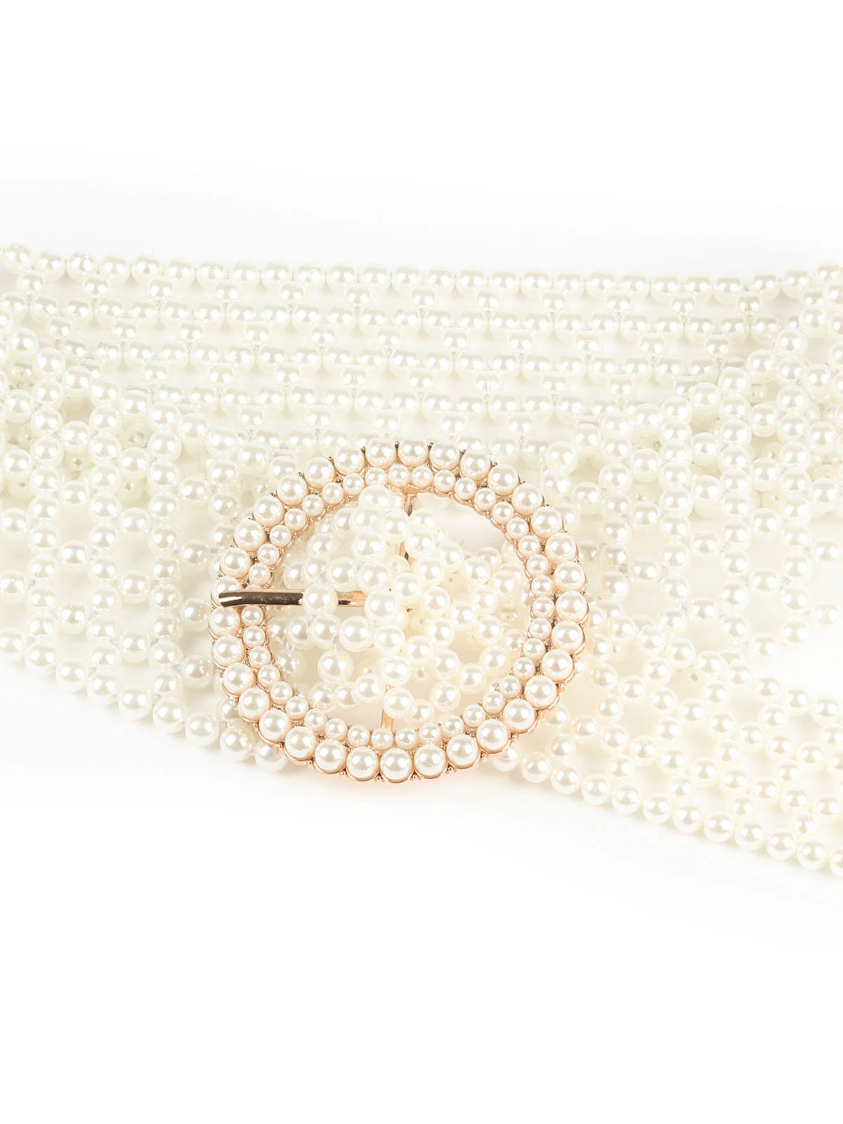 Odette White Alloy Embellished Belt For Women - Image 4