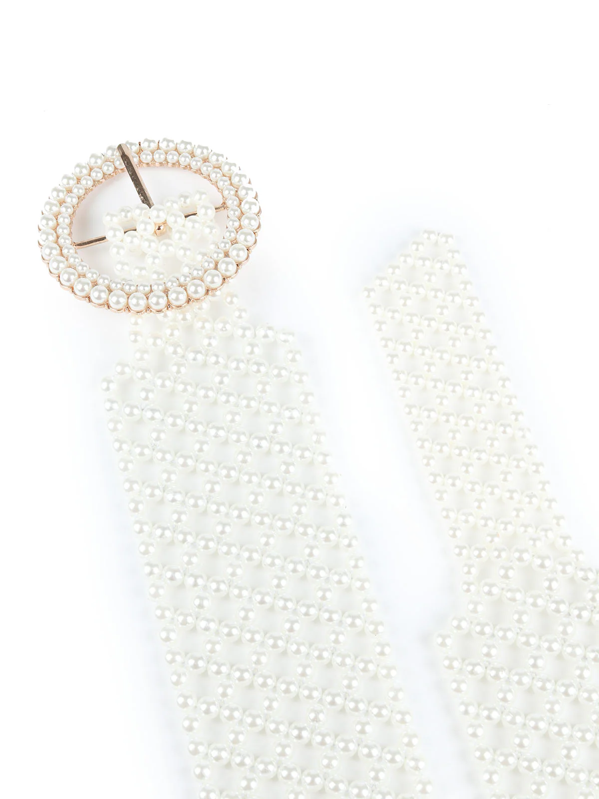 Odette White Alloy Embellished Belt For Women - Image 6