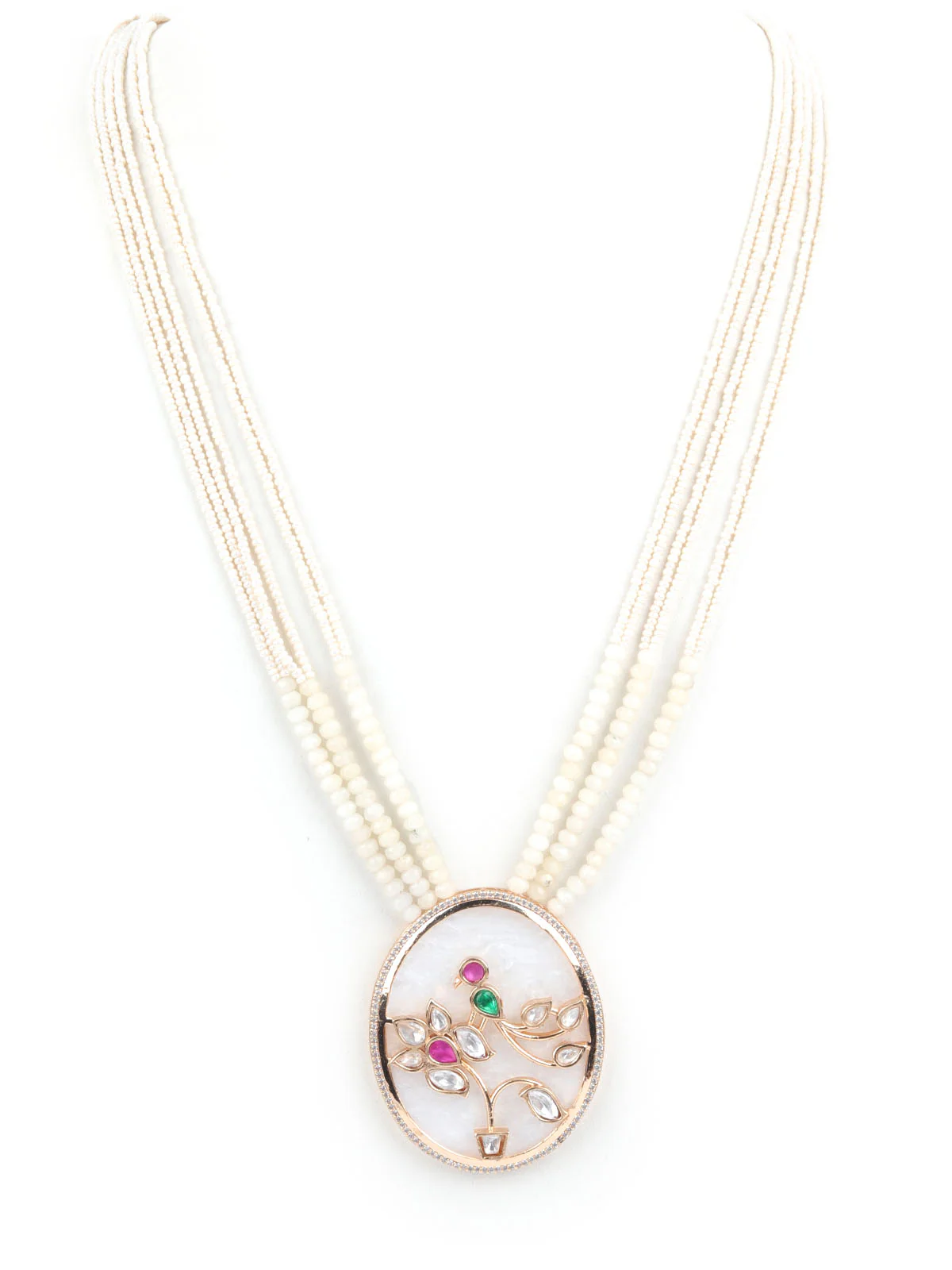 Odette White Alloy Embellished Jewellery Set For Women - Image 5