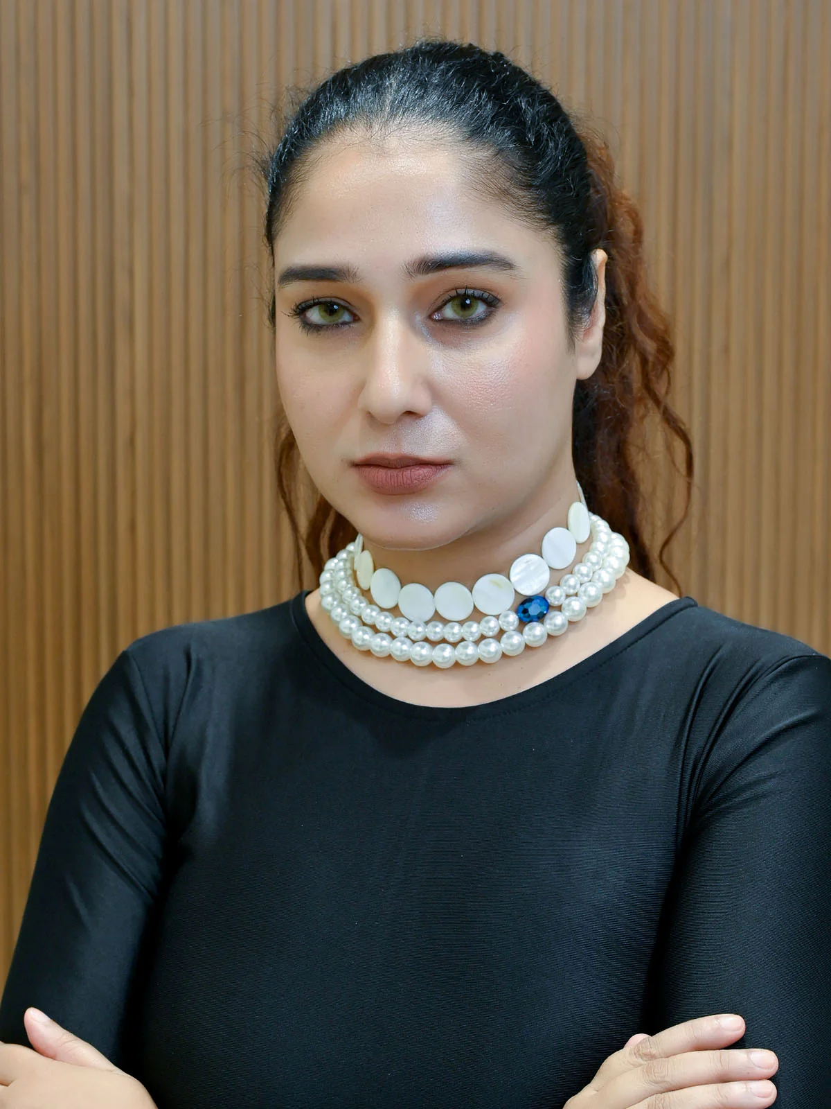 Odette White Alloy Embellished Neckpiece For Women