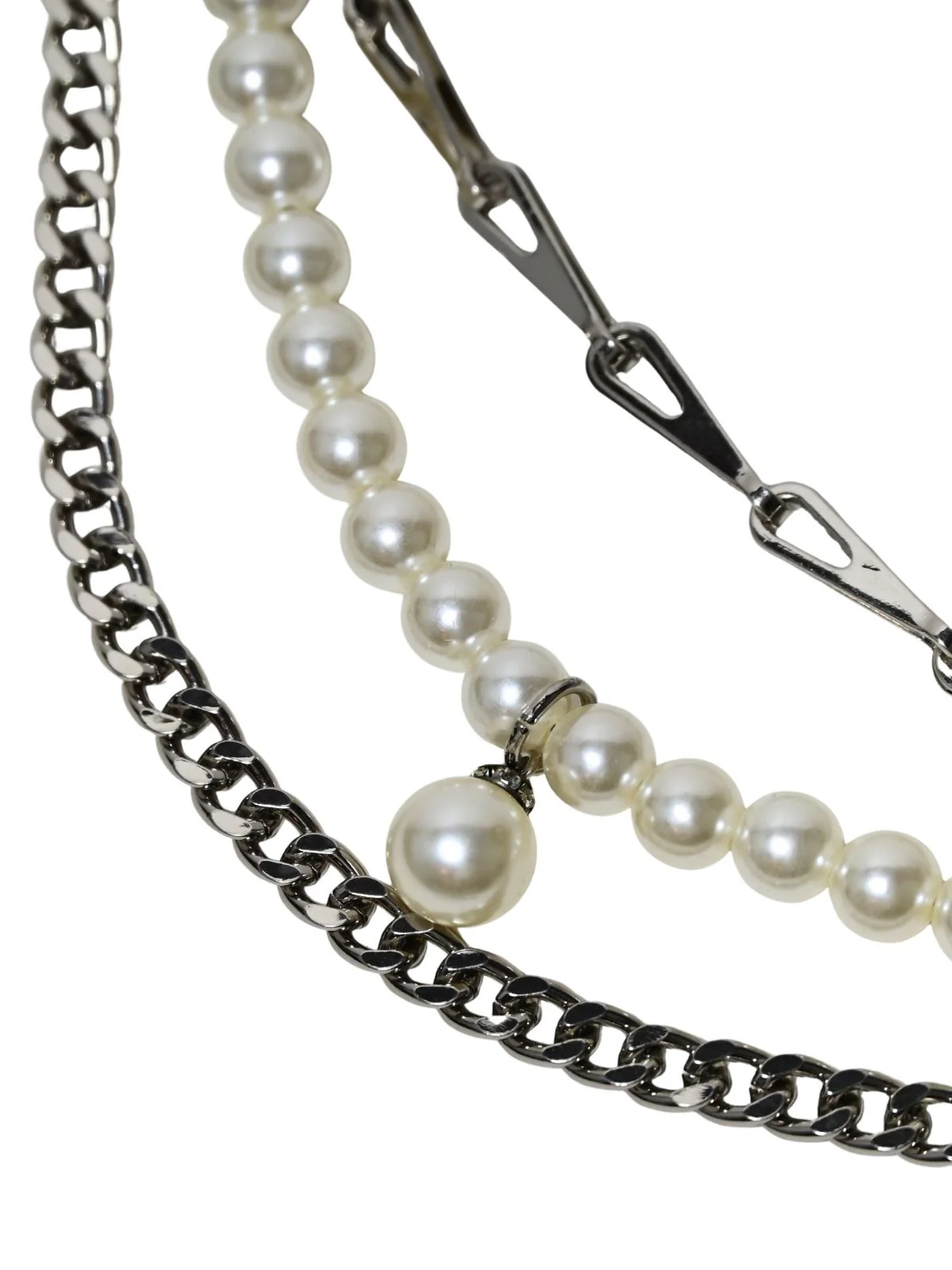 Odette White Alloy Pearl Belt For Women - Image 5