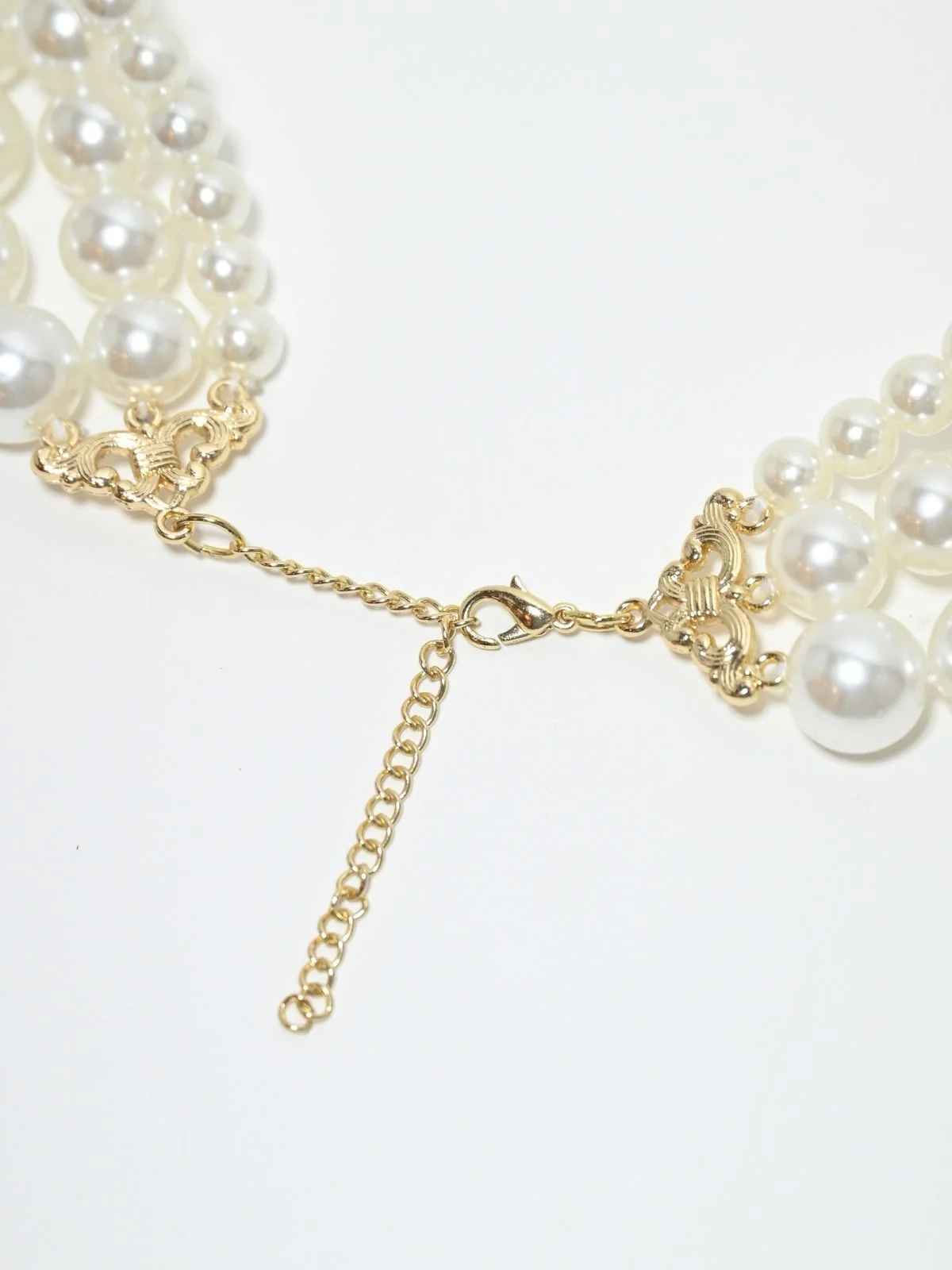 Odette White Alloy Pearl & Rhinestone Embellished Neckpiece For Women - Image 6