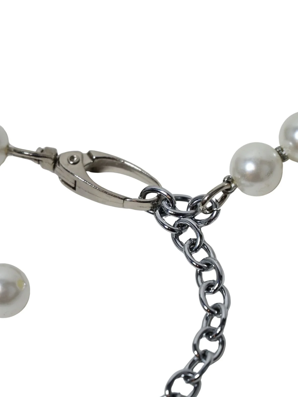 Odette White And Black Alloy Pearl Belt Bag For Women - Image 4