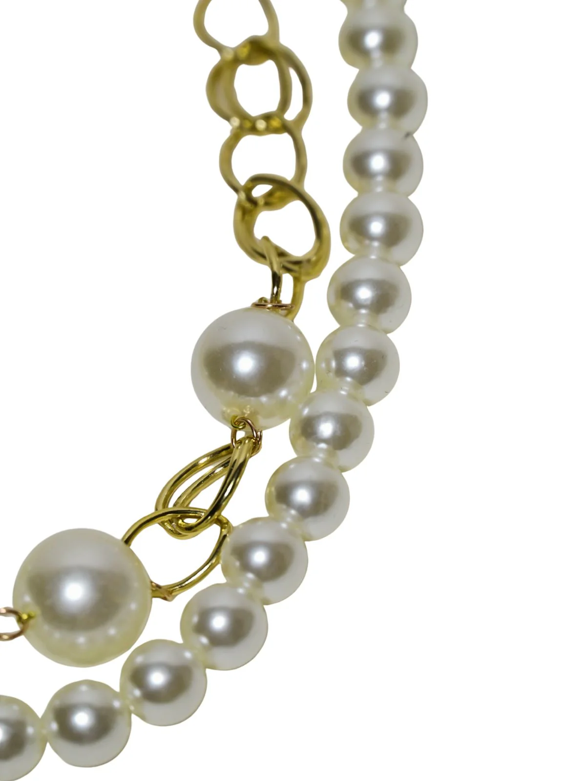 Odette White And Gold Alloy Embellished Neckpiece For Women - Image 5