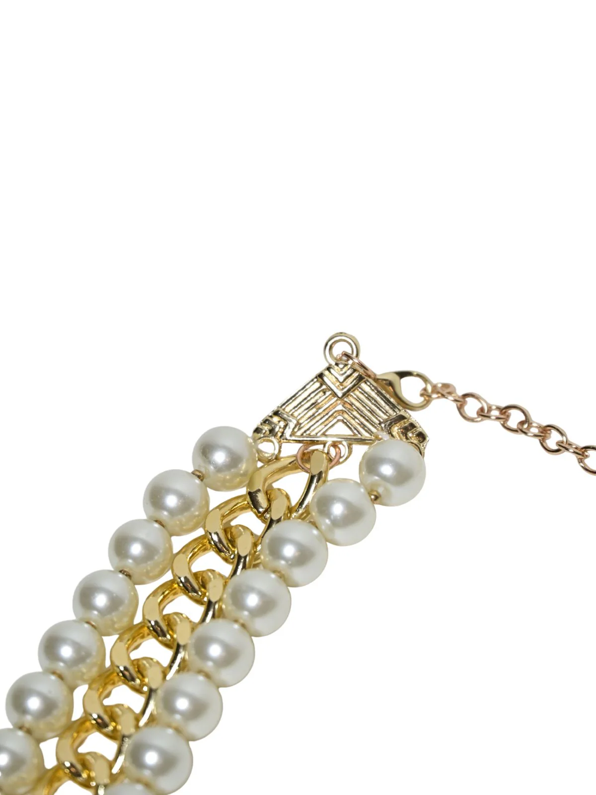 Odette White And Gold Alloy Embellished Neckpiece For Women - Image 5