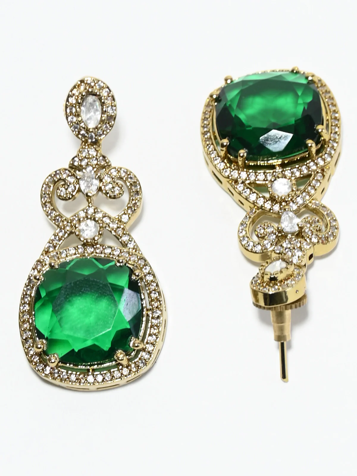 Odette White And Green Alloy Stone Jewellery Set For Women - Image 5