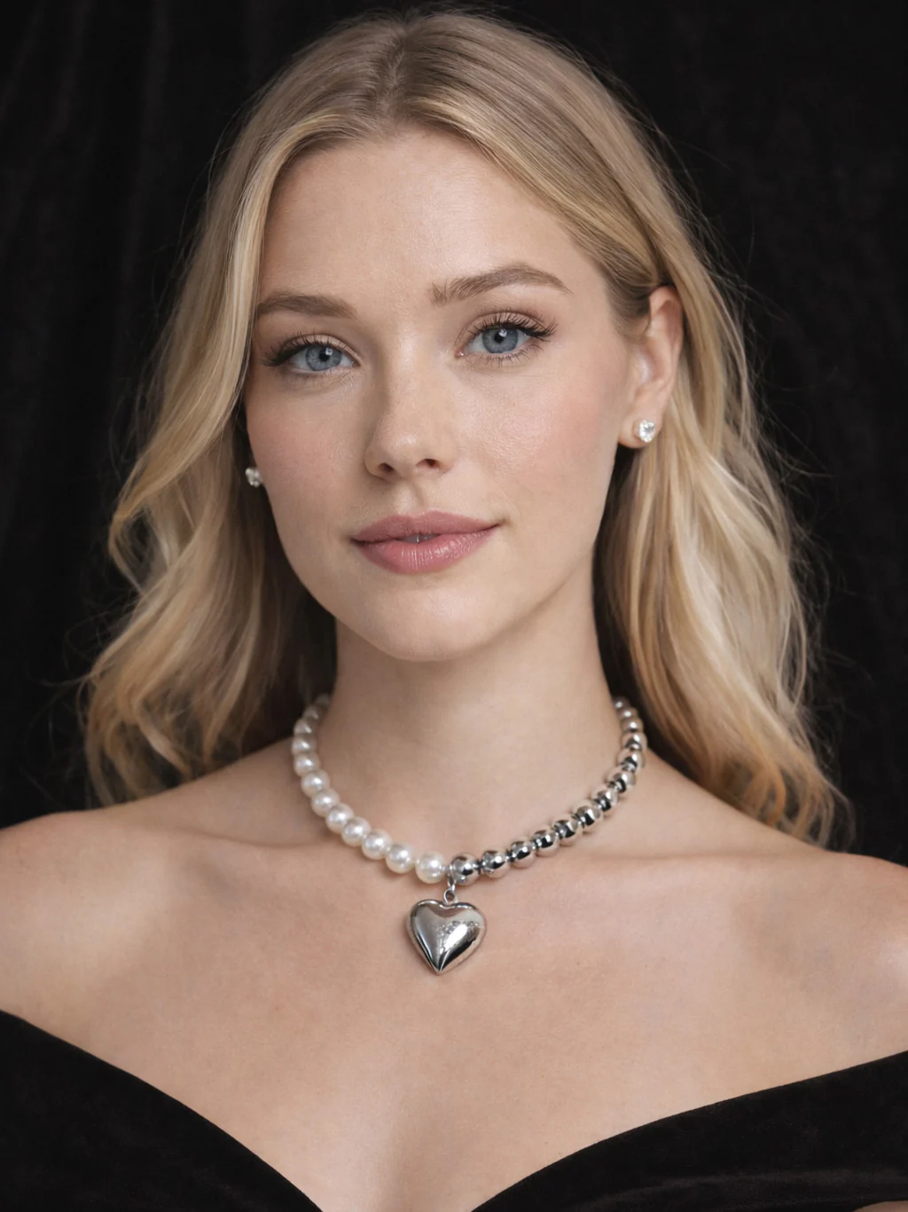 Odette White And Silver Alloy Beaded Pearl Neckpiece For Women