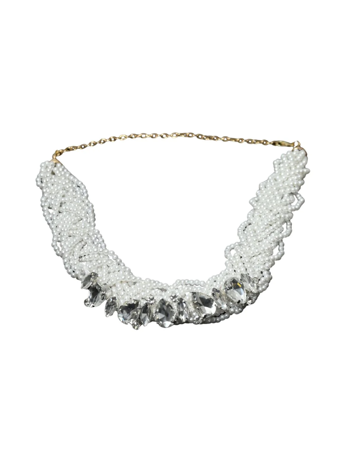 Odette White And Silver Alloy Embellished Neckpiece For Women - Image 4