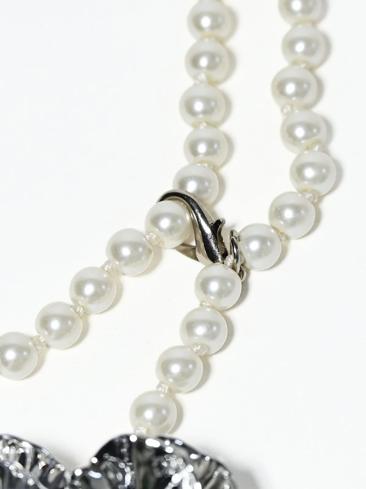 Odette White And Silver Alloy Embellished Neckpiece For Women - Image 6
