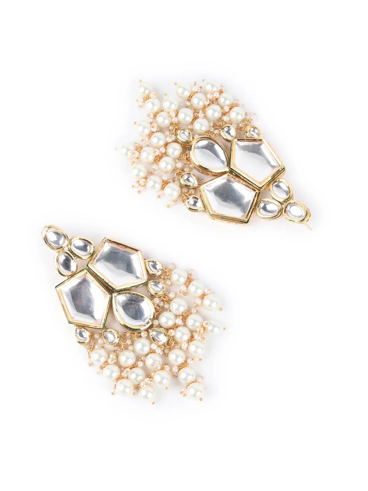 Odette White Beads And Kundan Embellished Choker Set For Women - Image 6