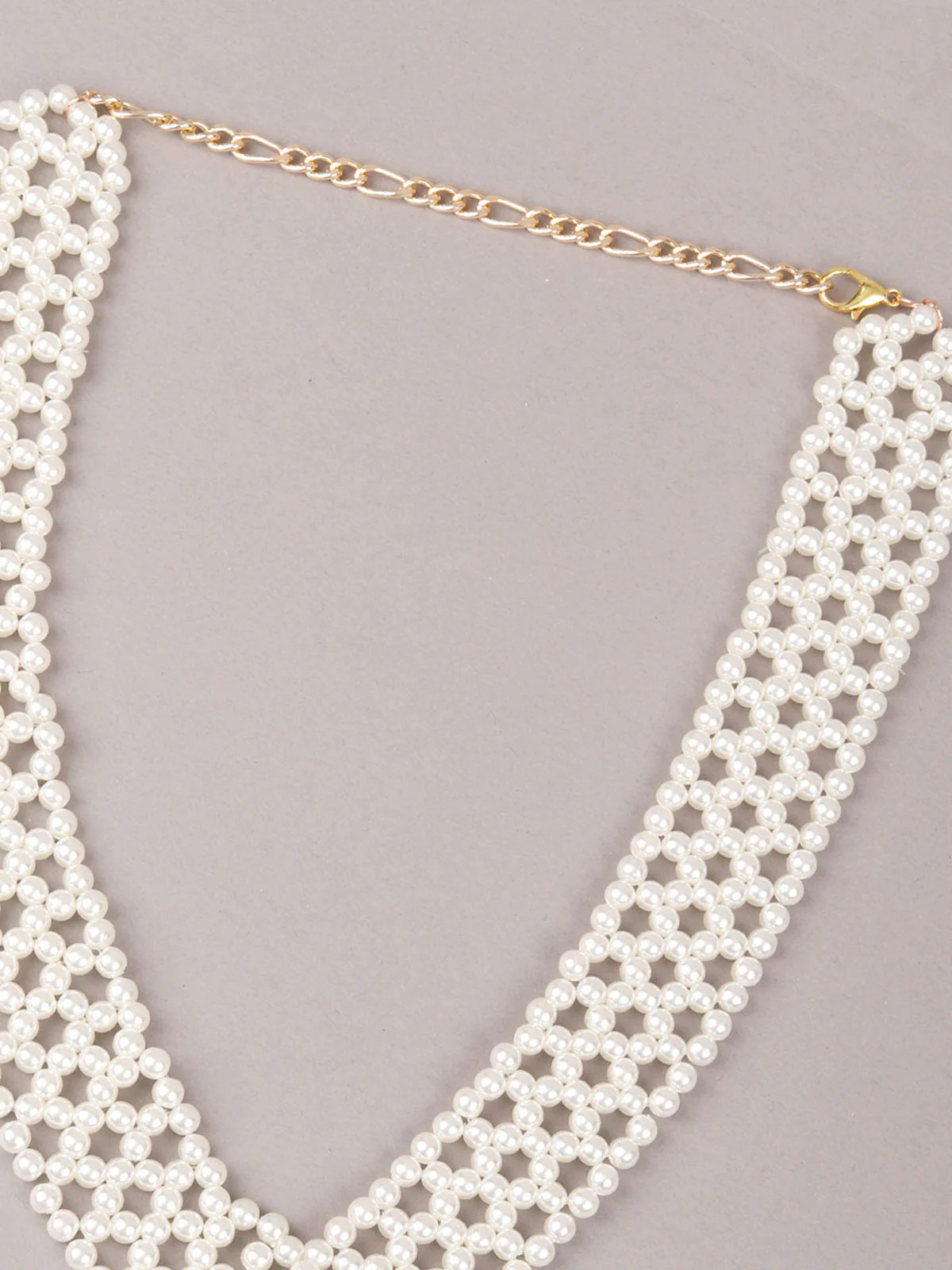 Odette White Beads Embellished Tassels Necklace For Women - Image 5