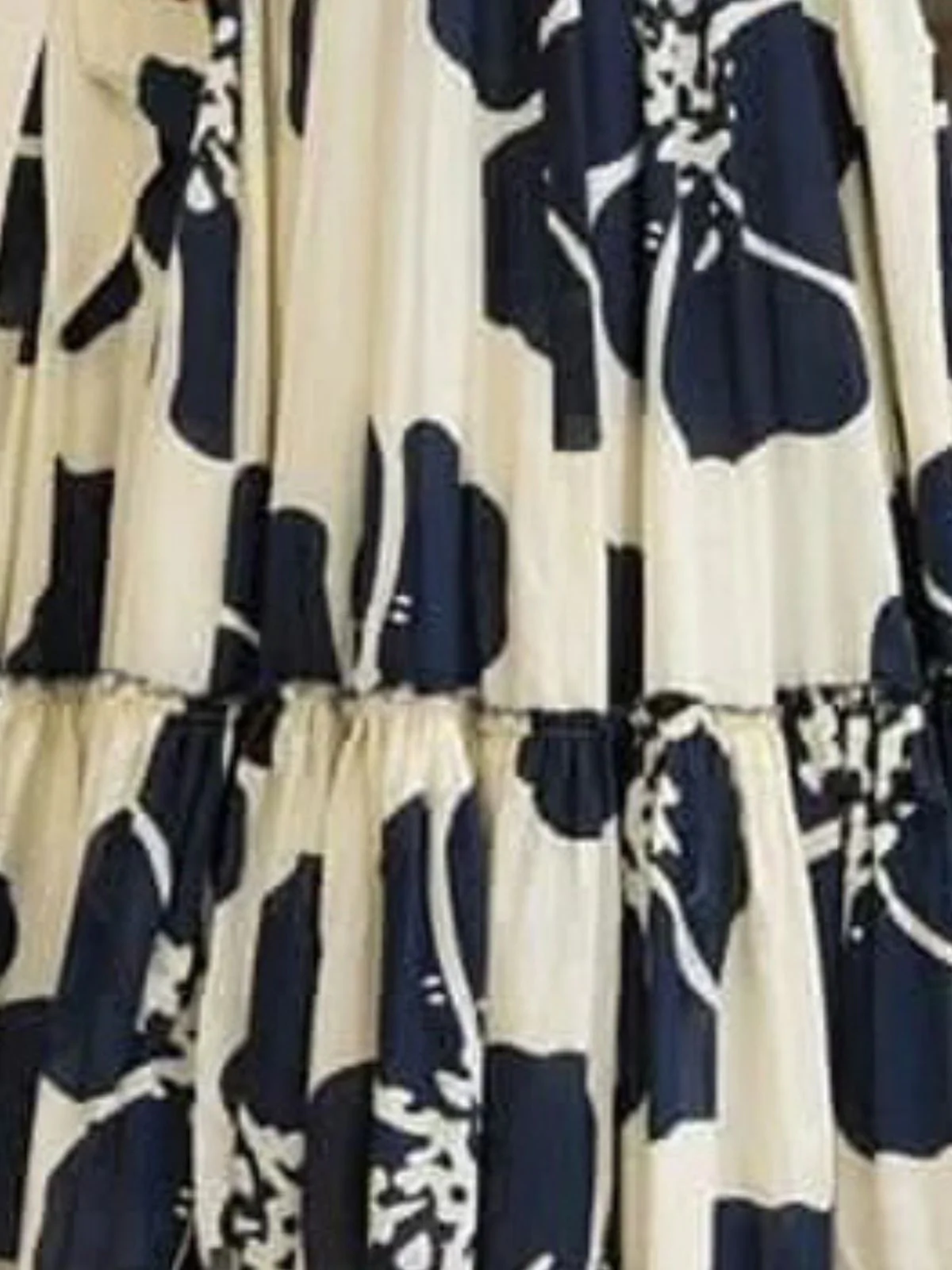 Odette White & Blue Cotton Blend Printed Gown For Women - Image 7