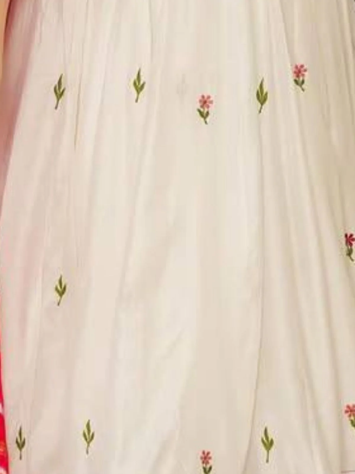 Odette White Chanderi Embriodered Stitched Kurta Set For Women - Image 4