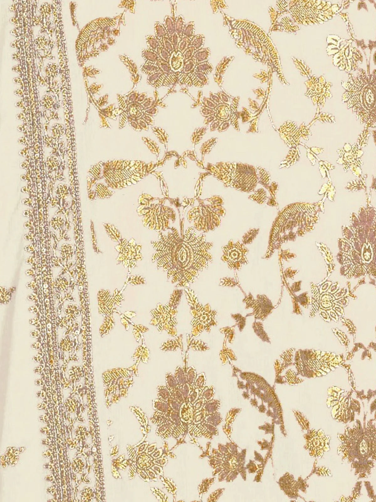 Odette White Cotton Blend Embroidered Semi-Stitched Kurta Set For Women - Image 3