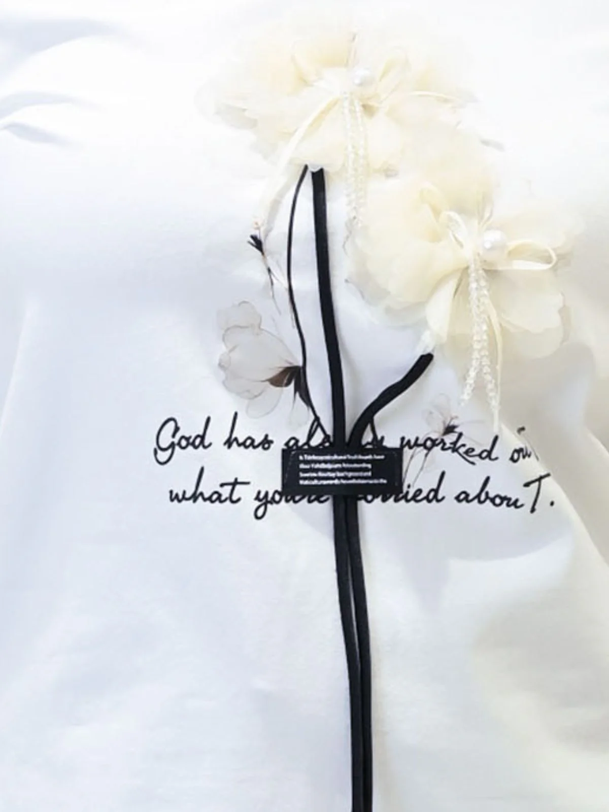 Odette White Cotton Blend Solid Top For Women - Image 4