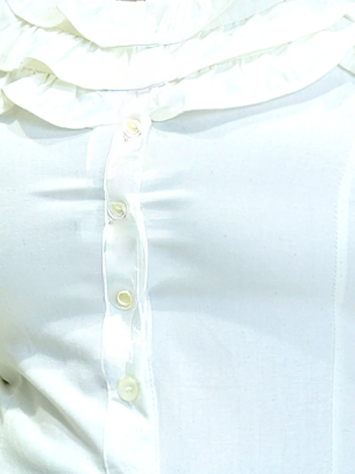 Odette White Cotton Cambric Solid Top For Women Stylish Wear - Image 4