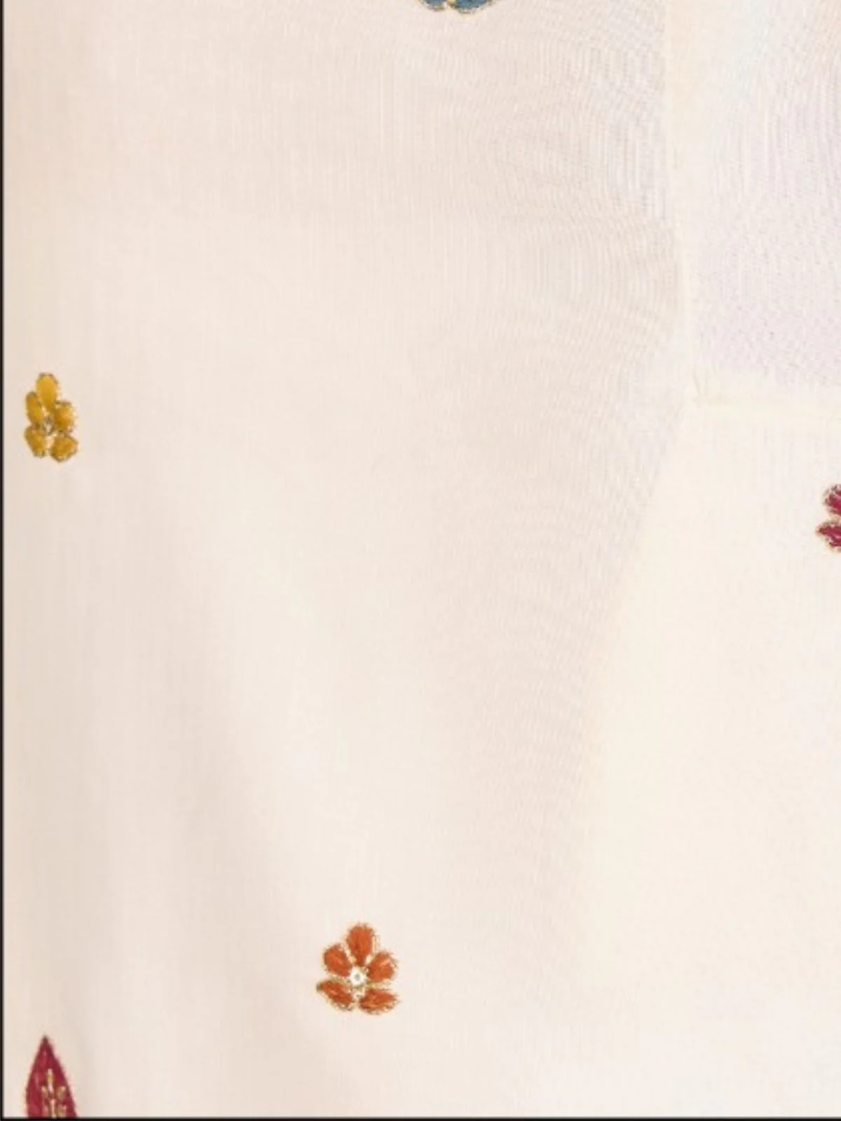 Odette White Cotton Embroidered Stitched Kurta For Men - Image 5