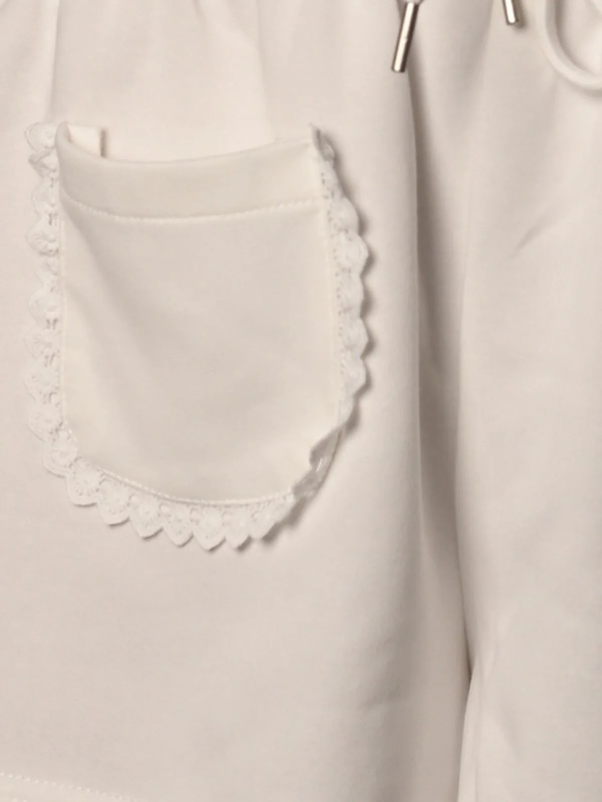 Odette White Cotton Jersey Solid Regular Shorts for Women - Image 6
