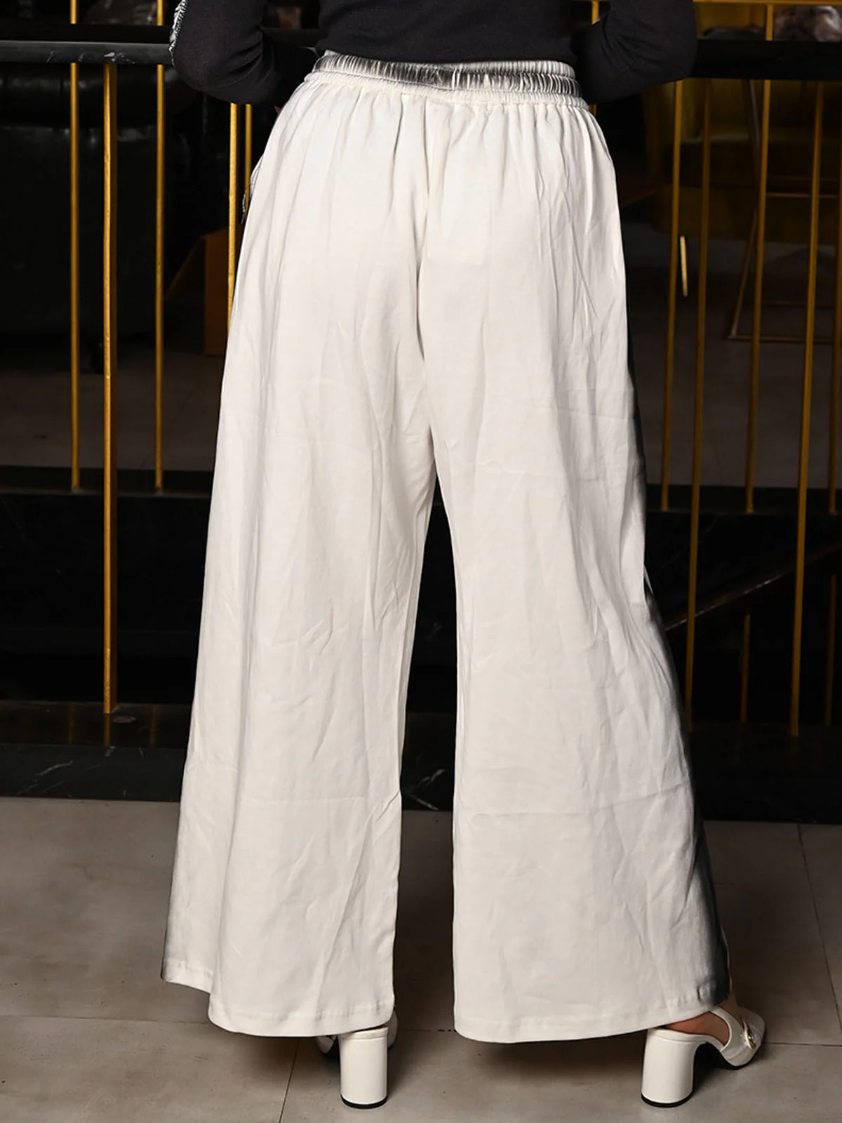 Odette White Cotton Jersey Spray Paint Track For Women - Image 4