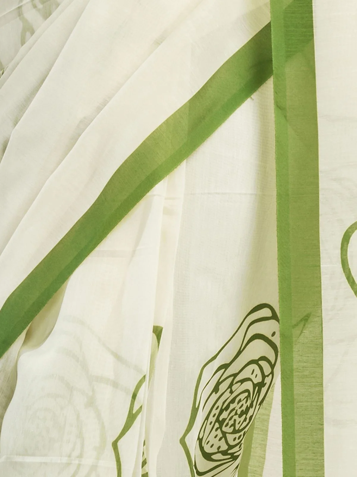 Odette White Cotton Linen Zari Work Saree For Women - Image 6