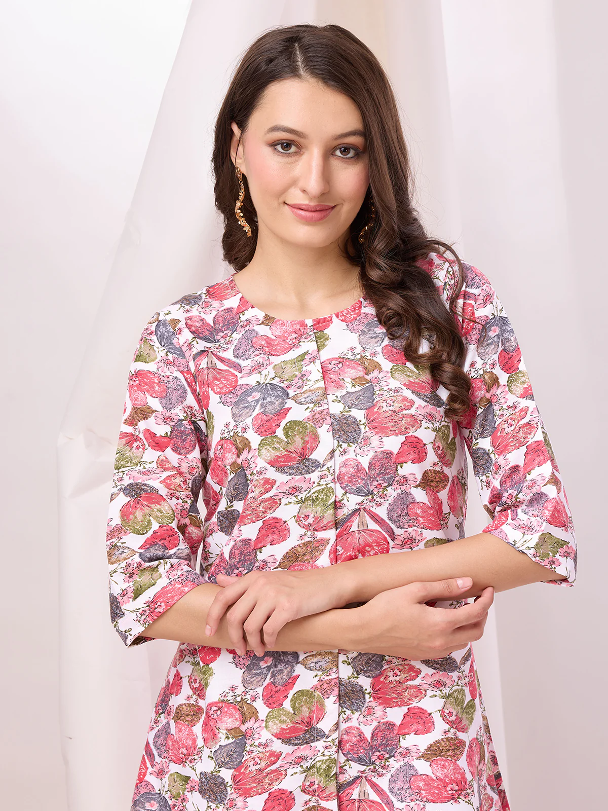 Odette White Cotton Printed Co-ord set For Women - Image 5