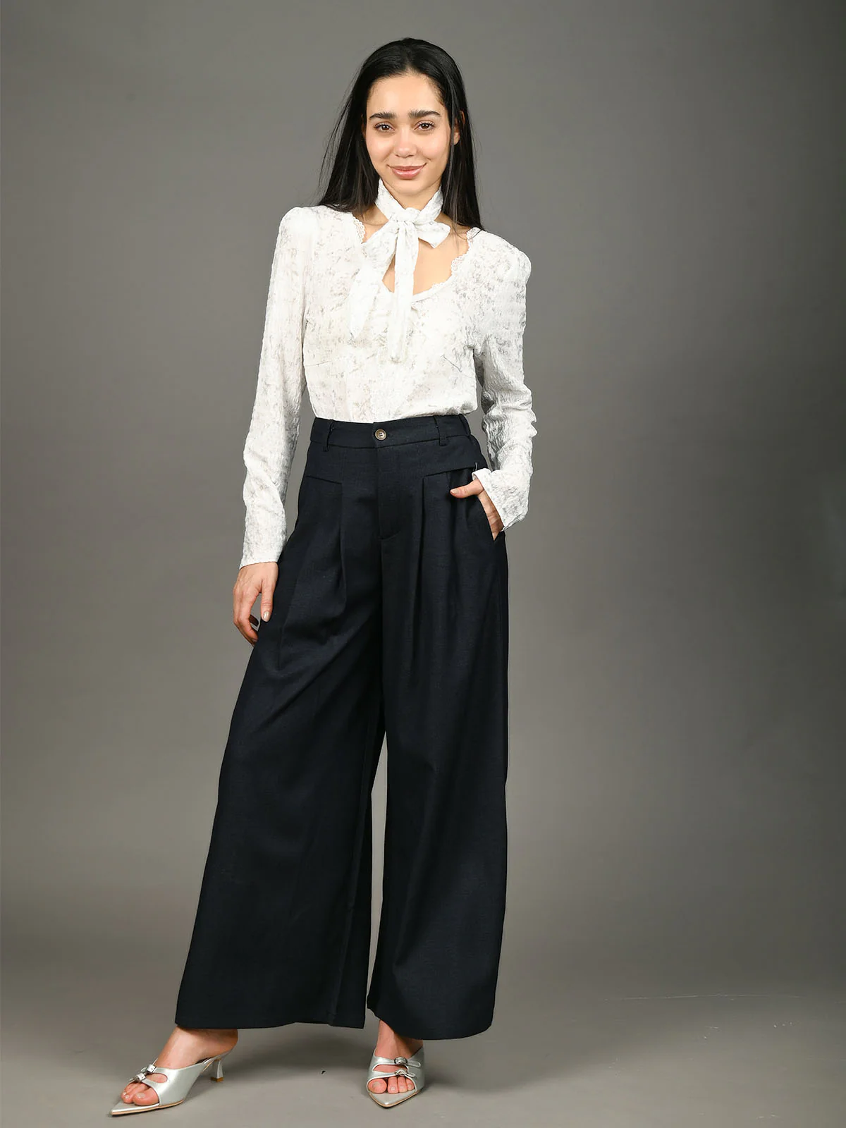 Odette White Crush Printed Top For Women - Image 5
