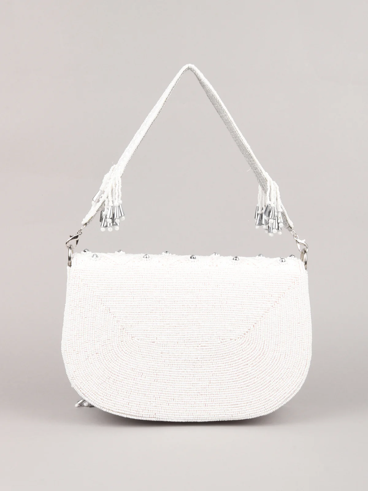 Odette White Embellished Clutch Bag For Women - Image 5