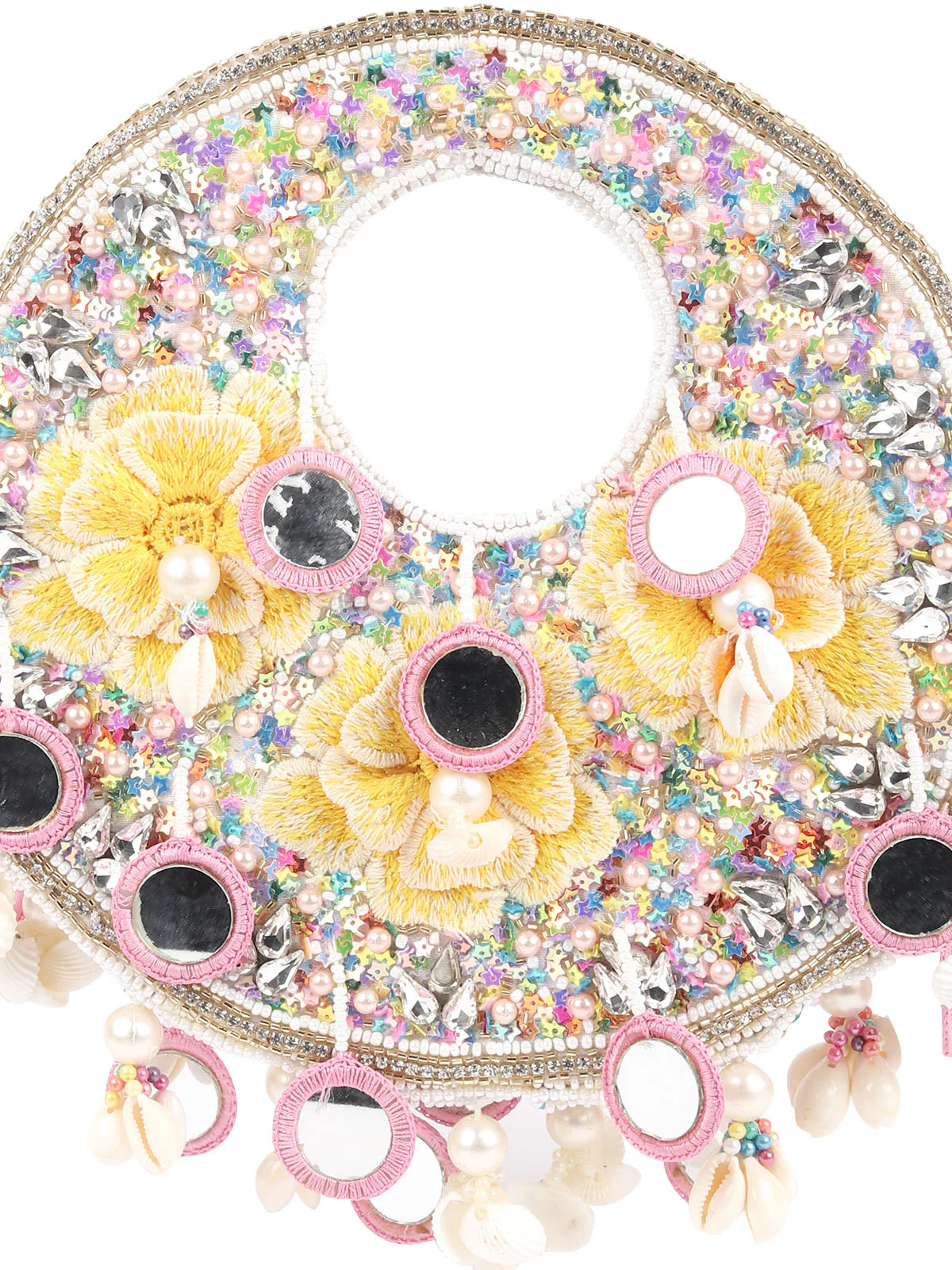 Odette White Embroidered Clutches For Women - Image 3